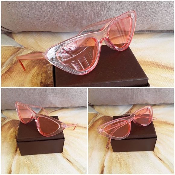 BRAND NEW 2019 CLEAR CAT EYE STYLE SUNGLASSES - Picture 2 of 4